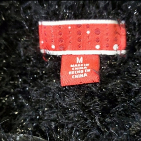 Target Black Fuzzy Embellished Christmas Sweater M - Picture 6 of 7